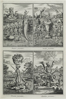 KG 11919
<br/>
Oost-Indië: Eerste, tweede, derde en vierde incarnatie.
<br/>
<em>Picart, Bernard (1673-1733)</em>